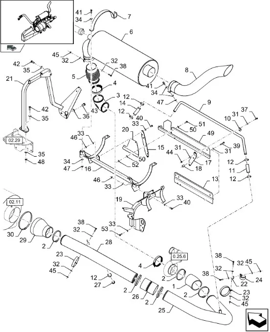 87516052 - Труба выхлопной системы ДВС