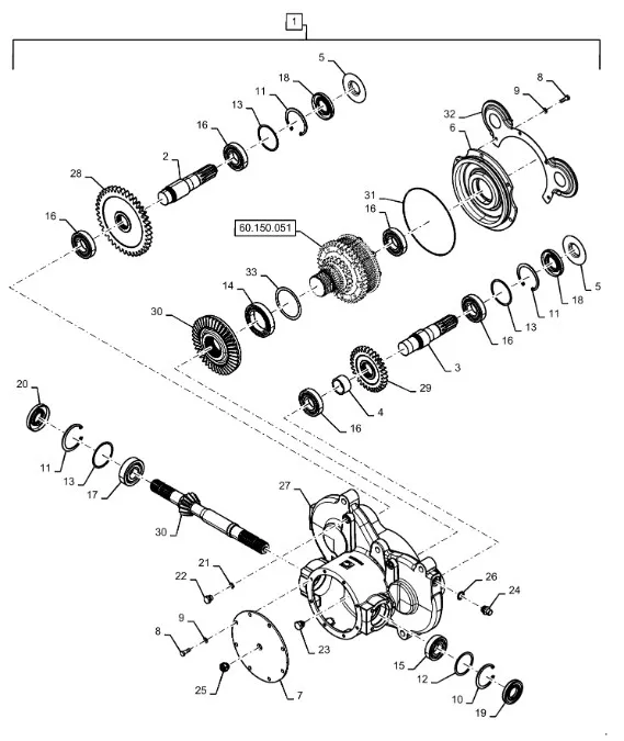 48067479 - Вал редуктора прив. кам. накл. Case 8010, 8230/40/50